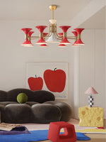 Tromina Trumpet Chandelier – Mid-Century Brass & Iron Pendant Light