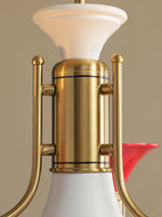 Tromina Trumpet Chandelier – Mid-Century Brass & Iron Pendant Light