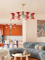 Tromina Trumpet Chandelier – Mid-Century Brass & Iron Pendant Light