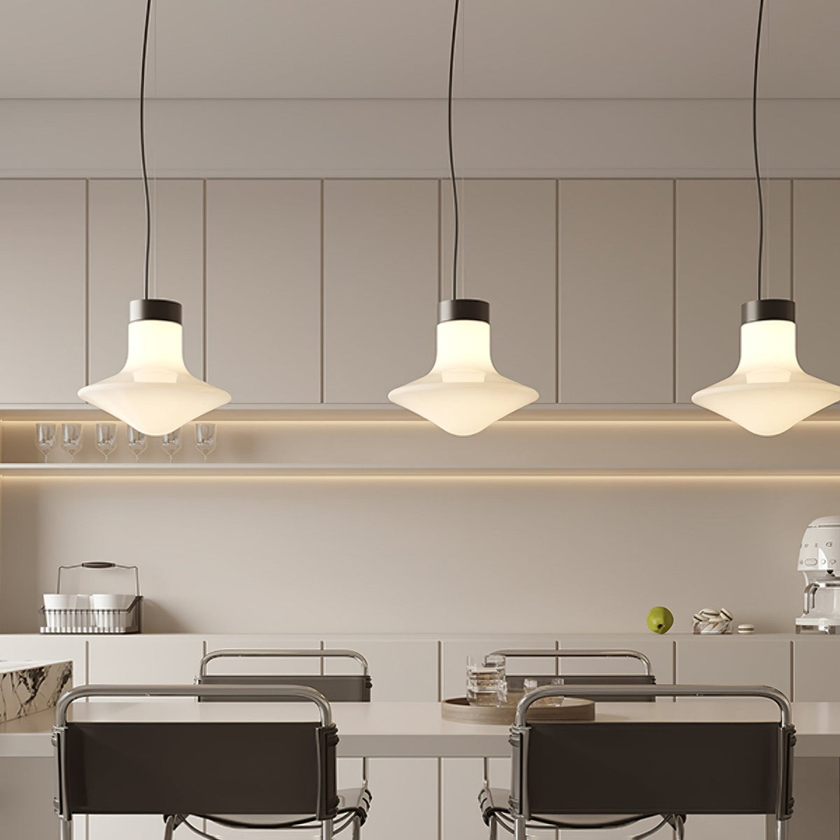 Trottola Modern Glass Pendant Light for Dining Room and Living Space
