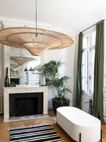Costa Mesa Natural Rattan Chandelier – Modern Organic Pendant for Dining & Living Spaces