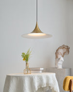 Semi Arch Pendant Light – Designer Aluminum Swag Lamp for Dining & Living Spaces