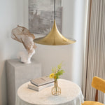 Semi Arch Pendant Light – Designer Aluminum Swag Lamp for Dining & Living Spaces