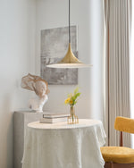 Semi Arch Pendant Light – Designer Aluminum Swag Lamp for Dining & Living Spaces