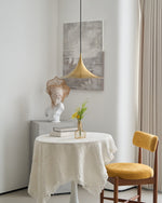 Semi Arch Pendant Light – Designer Aluminum Swag Lamp for Dining & Living Spaces