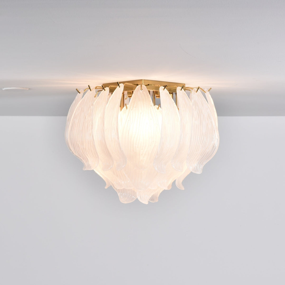 Tuliva Glass Ceiling Light – Modern Flush Mount for Living & Dining