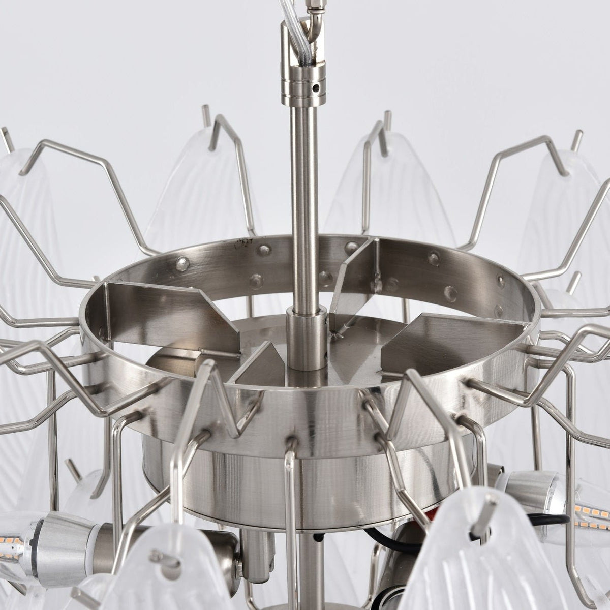 Tuliva Hand-Blown Glass Chandelier for Dining Room and Living Room