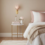 Tulyn Bloom Wall Sconce in Blush Pink Glass and Gold Metal