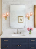 Tulyn Bloom Wall Sconce in Blush Pink Glass and Gold Metal