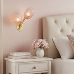 Tulyn Bloom Wall Sconce in Blush Pink Glass and Gold Metal