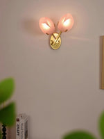 Tulyn Bloom Wall Sconce in Blush Pink Glass and Gold Metal