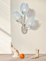 Tulyn Bloom Wall Sconce in Blush Pink Glass and Gold Metal