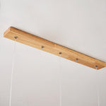 Tupelo Double Pendant Light in Wood and Glass for Dining Room and Living Room