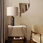 Tuxedo Marble Table Lamp – Modern Monochrome Accent Light for Bedroom and Living Room