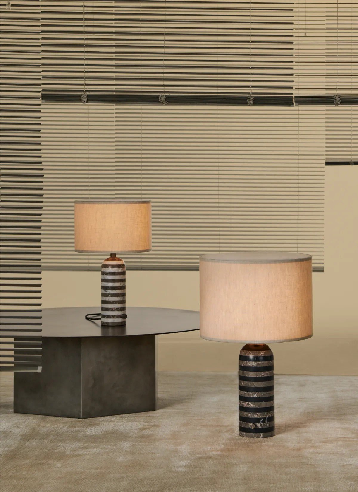 Tuxedo Marble Table Lamp – Modern Monochrome Accent Light for Bedroom and Living Room