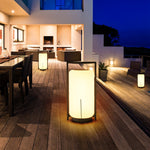 Twilight Lantern Solar Table Lamp – Stainless Steel & Glass Outdoor LED Light