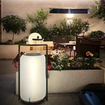 Twilight Lantern Solar Table Lamp – Stainless Steel & Glass Outdoor LED Light
