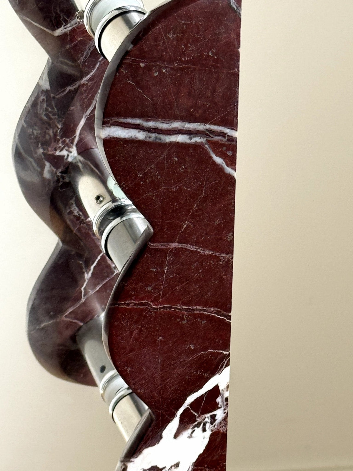 Sculptural Marble Twin-Curve Pull Handle for Cabinetry and Furniture