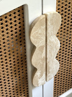 Sculptural Marble Twin-Curve Pull Handle for Cabinetry and Furniture