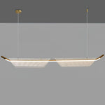 Two Boats Acrylic LED Pendant Light, Linear Modern Chandelier for Kitchen Island and Dining Room