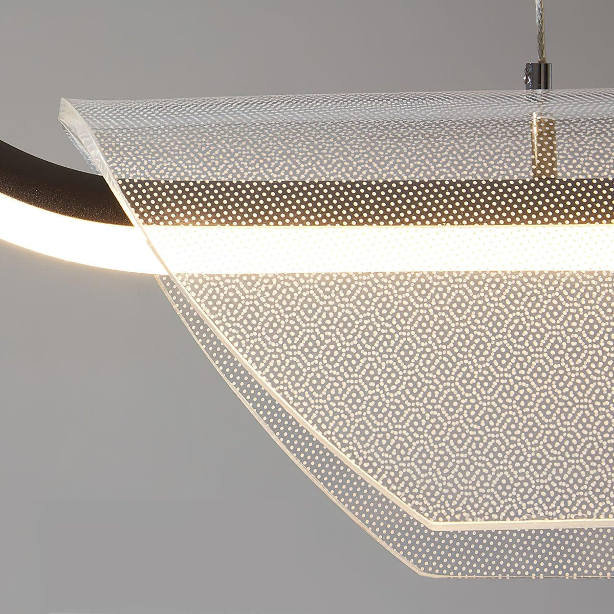 Two Boats Acrylic LED Pendant Light, Linear Modern Chandelier for Kitchen Island and Dining Room