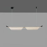 Two Boats Acrylic LED Pendant Light, Linear Modern Chandelier for Kitchen Island and Dining Room