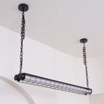 Linear Glass Chandelier with Integrated LED – Modern Kitchen Island Lighting