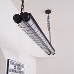 Linear Glass Chandelier with Integrated LED – Modern Kitchen Island Lighting