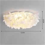 Simple Nordic Style Cozy Bedroom With Petal Shaped Ceiling Lamp