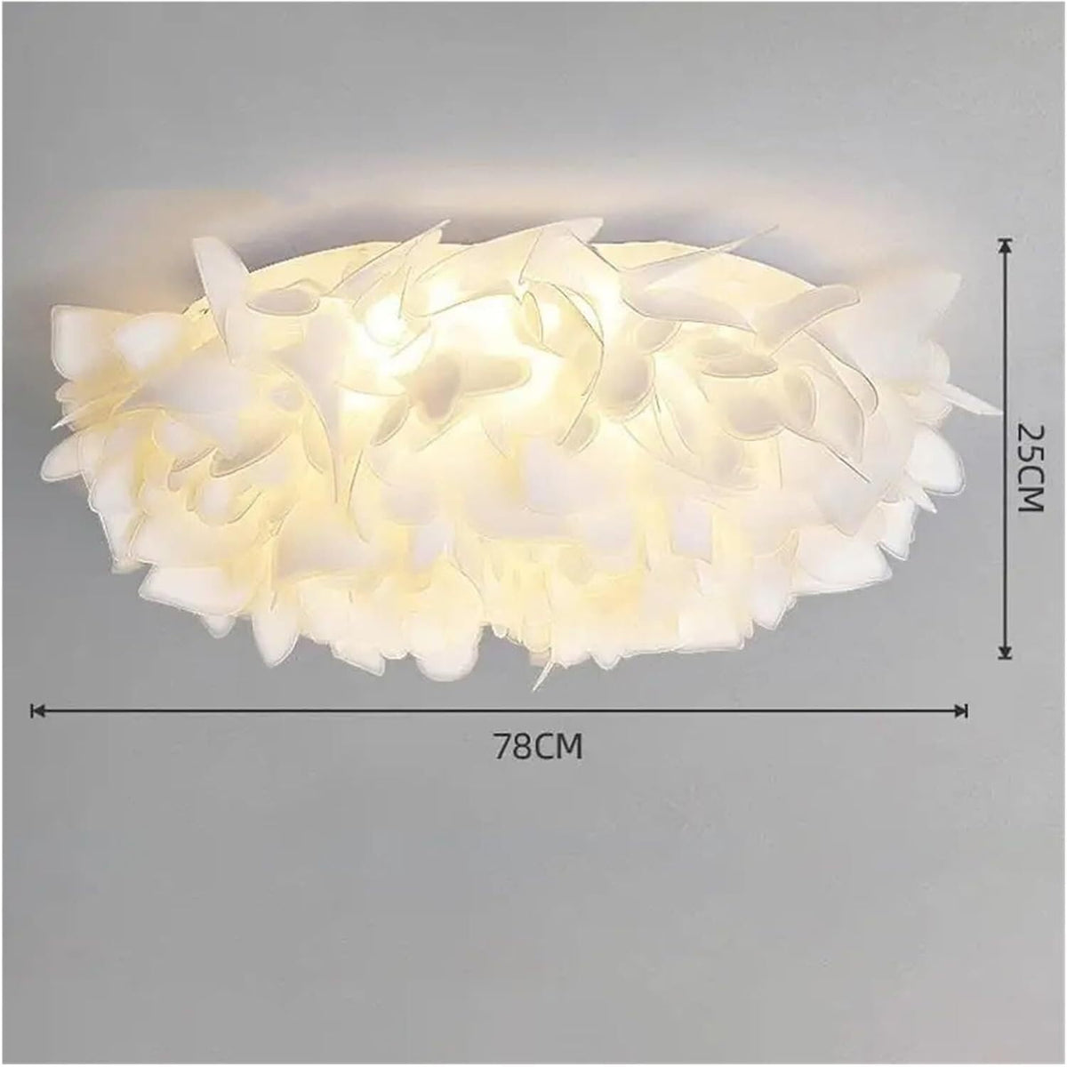Simple Nordic Style Cozy Bedroom With Petal Shaped Ceiling Lamp