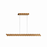 Undara Wave Linear LED Pendant Light in Wood Finish