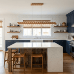 Undara Wave Linear LED Pendant Light in Wood Finish