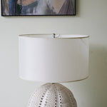 Urchin Sculptural Ceramic Table Lamp with Linen Shade