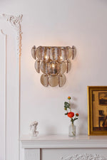 Uroko Wall Sconce in Warm Brass with Glass Discs