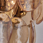 Uroko Wall Sconce in Warm Brass with Glass Discs