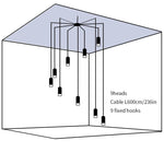 Line Form Pendant Light – Minimalist Geometric LED Chandelier