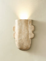 Vaelis Sculptural Travertine Wall Sconce for Modern Interiors