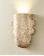 Vaelis Sculptural Travertine Wall Sconce for Modern Interiors