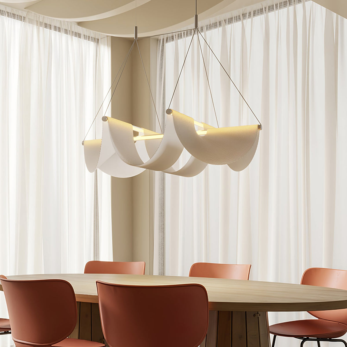 Vaelora Ribbon Sculptural LED Pendant Light for Modern Interiors