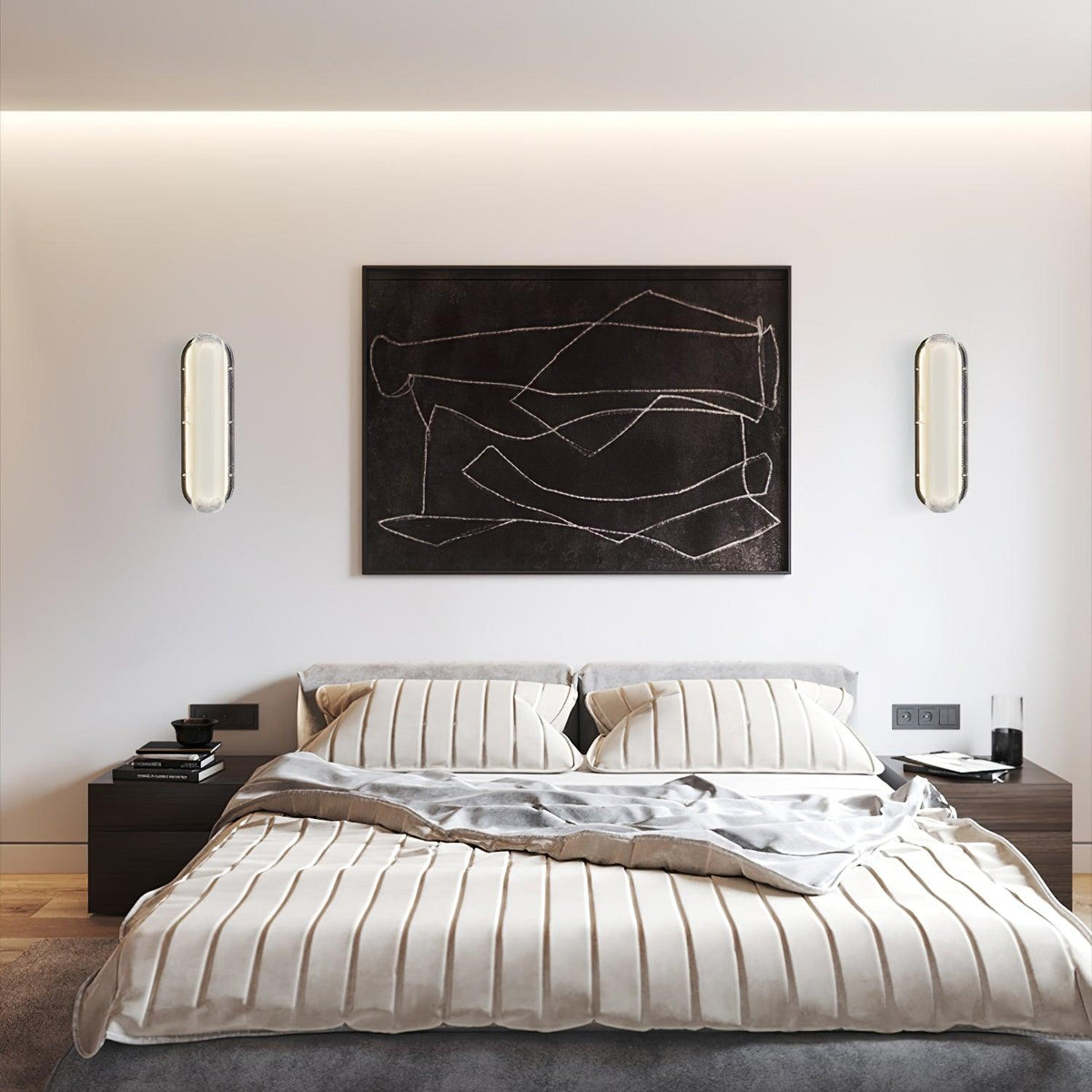 Vale Modern LED Wall Sconce in Black with Clear Prismatic Shade