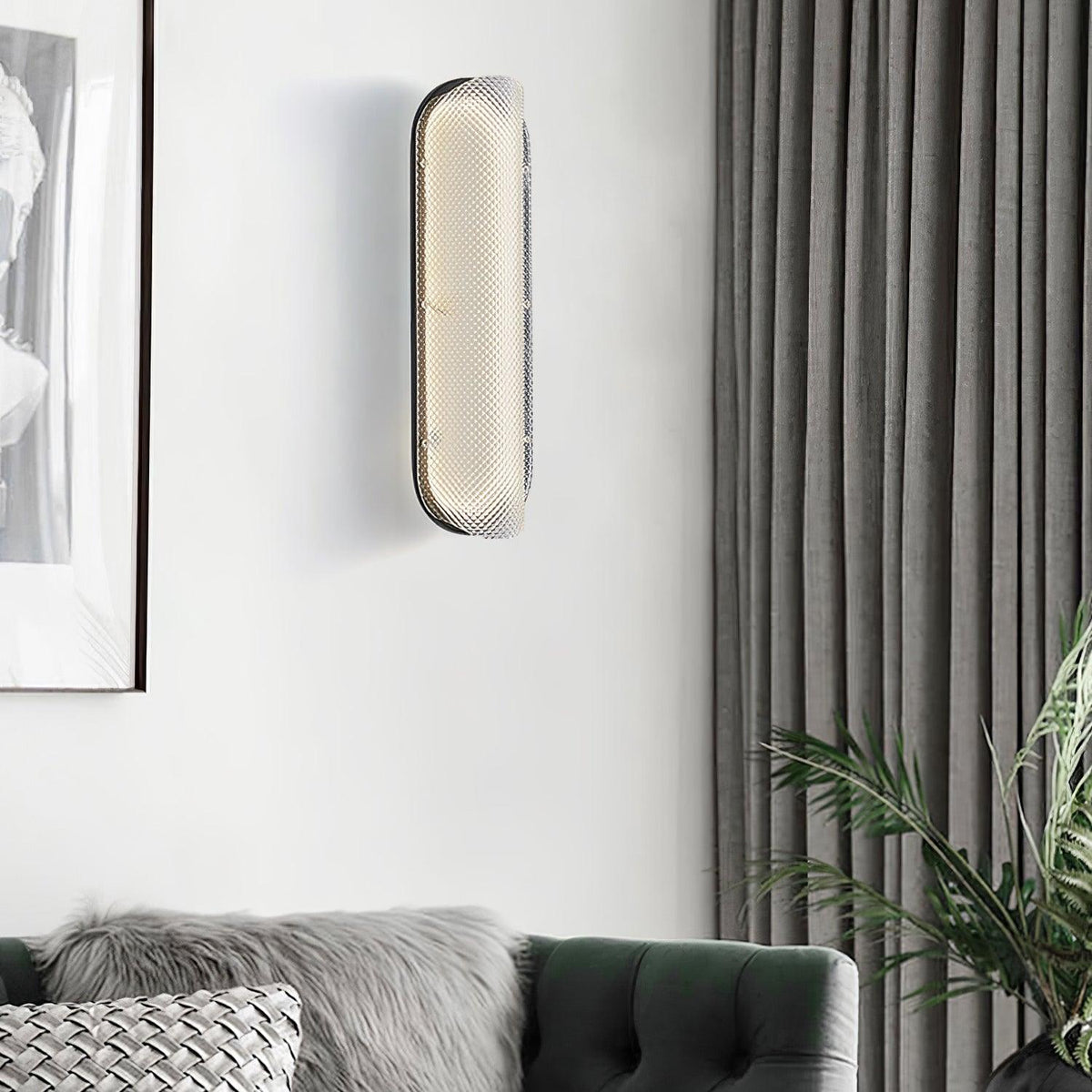 Vale Modern LED Wall Sconce in Black with Clear Prismatic Shade