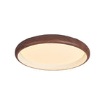 Valencia Walnut LED Flush Mount Ceiling Light, Modern Wood Grain Design