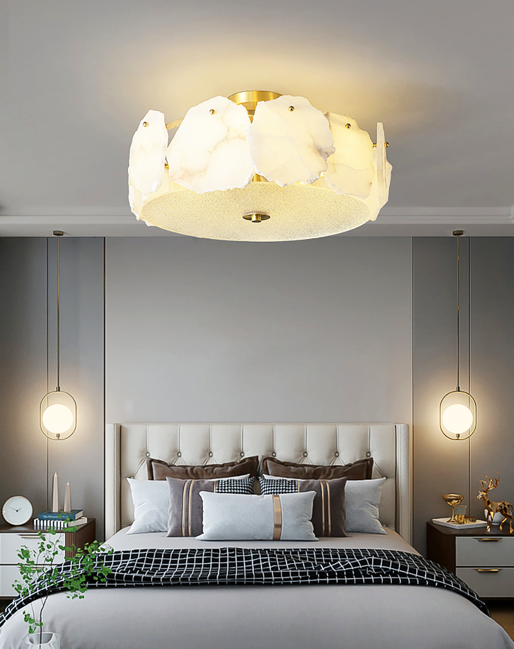 Valeria Alabaster Flush Mount Ceiling Lamp