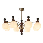 Valerio Modern Wood and Glass Chandelier for Dining Room and Living Room