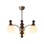 Valerio Modern Wood and Glass Chandelier for Dining Room and Living Room