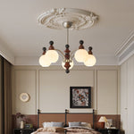 Valerio Modern Wood and Glass Chandelier for Dining Room and Living Room