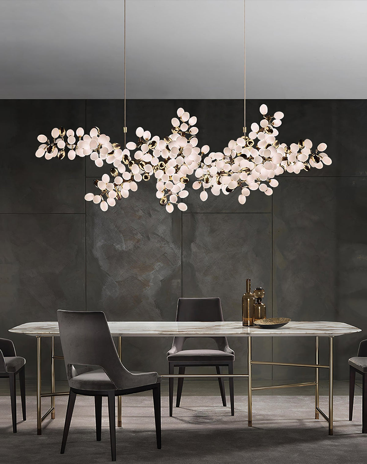 Selene Droplet Chandelier – Hand-Blown Murano Glass Pendant Light