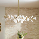 Valkyrie Sculptural Linear Chandelier in Brass and Glass