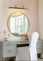 Valmorin Twin Arm LED Vanity Wall Light in Antique Brass