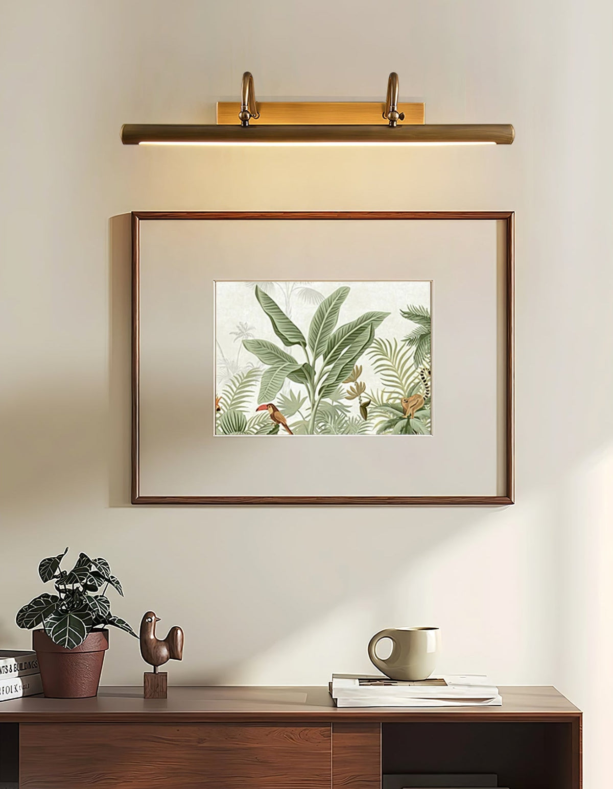 Valmorin Twin Arm LED Vanity Wall Light in Antique Brass
